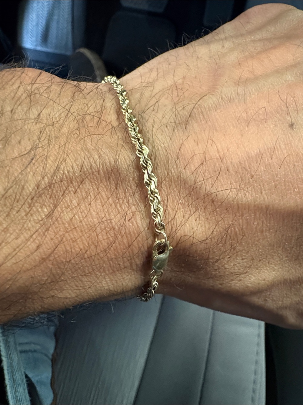 Elegant 14kt yellow gold rope bracelet chain 4.8g - Picture 6 of 8